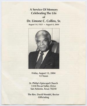 Primary view of object titled '[Funeral Program for Limone C. Collins, Sr., August 13, 2004]'.