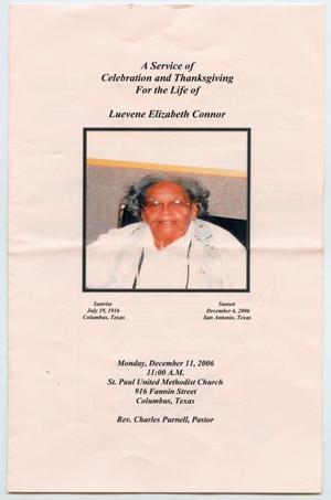 Primary view of object titled '[Funeral Program for Luevene Elizabeth Connor, December 11, 2006]'.