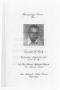 Pamphlet: [Funeral Program for Donald K. Cook, August 24, 1988]