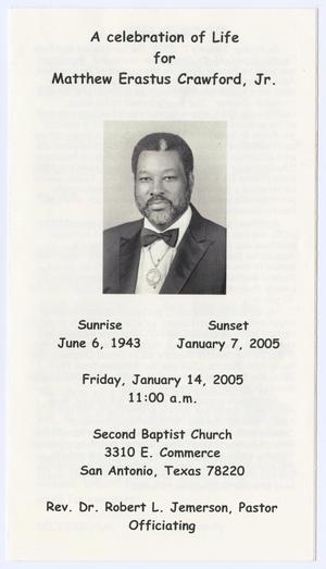 Primary view of object titled '[Funeral Program for Mattew Erastus Crawford, Jr., January 14, 2005]'.