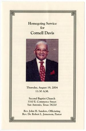 Primary view of object titled '[Funeral Program for Cornell Davis, August 19, 2004]'.