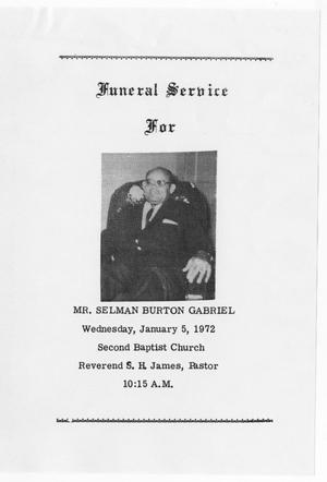 Primary view of object titled '[Funeral Program for Selman Burton Gabriel, January 5, 1972]'.