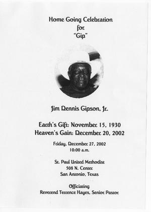 Primary view of object titled '[Funeral Program for Jim Dennis Gipson, Jr., December 27, 2002]'.