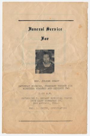 Primary view of object titled '[Funeral Program for Julene Grant, February 26, 1972]'.