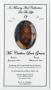 Pamphlet: [Funeral Program for Carlton Louis Graves, February 24, 2010]
