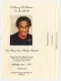 Pamphlet: [Funeral Program for Mary Louise Menefee Hudspeth, June 7, 1997]
