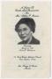 Pamphlet: [Funeral Program for Aletha F. Inman, March 10, 1983]