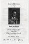 Pamphlet: [Funeral Program for R. Q. Sadberry, July 19, 1999]