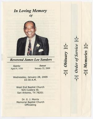 Primary view of object titled '[Funeral Program for James Lee Sanders, January 28, 2009]'.