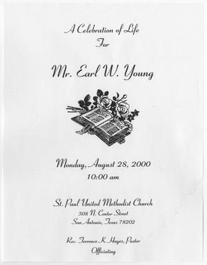 Primary view of object titled '[Funeral Program for Earl W. Young, August 28, 2000]'.