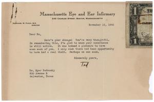 Primary view of object titled '[Letter from Theodore L. Terry to Meyer Bodansky - November 12, 1940]'.