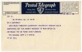 Text: [Postal Telegraph from Benjamin R. Harris to Dr. Meyer Bodansky - Nov…