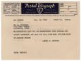 Primary view of [Postal Telegraph from Benjamin R. Harris to Dr. Meyer Bodansky - December 30, 1940]