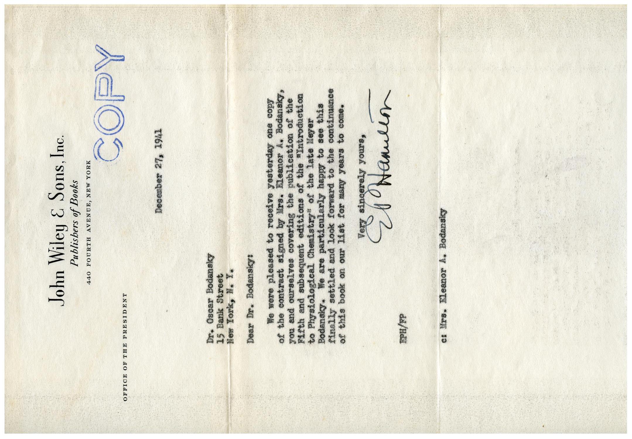 [Letter from E. P. Hamilton to Dr. Oscar Bodansky - December 27, 1941]
                                                
                                                    [Sequence #]: 1 of 2
                                                