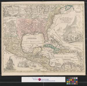 Primary view of Regni Mexicani seu Novæ Hispaniae, Ludovicianae, N. Angliae, Carolinae, Virginiae, Pensylvaniae, necnon insularum archipelagi Mexicani in America Septentrionali.