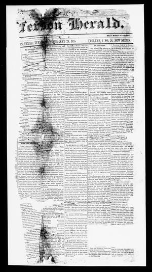 Primary view of object titled 'Jefferson Herald. (Jefferson, Tex.), Vol. 1, No. 28, Ed. 1 Tuesday, May 29, 1855'.