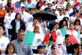 Photograph: [Group of Protesters With Mexican and American Flags]