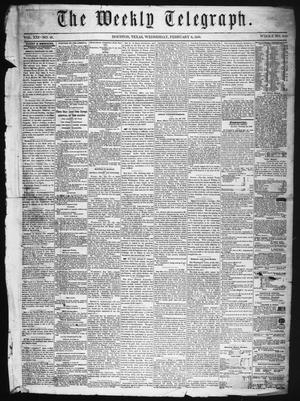 Primary view of object titled 'The Weekly Telegraph (Houston, Tex.), Vol. 21, No. 47, Ed. 1 Wednesday, February 6, 1856'.
