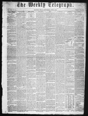 Primary view of The Weekly Telegraph (Houston, Tex.), Vol. 22, No. 12, Ed. 1 Wednesday, June 4, 1856