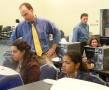 Photograph: [Students work on The Latino Reporter]