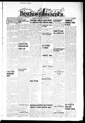 Primary view of object titled 'Bastrop Advertiser (Bastrop, Tex.), Vol. 95, No. 5, Ed. 1 Thursday, April 10, 1947'.