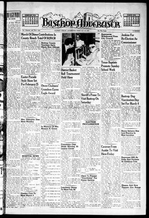 Primary view of object titled 'Bastrop Advertiser (Bastrop, Tex.), Vol. 101, No. 51, Ed. 1 Thursday, February 18, 1954'.