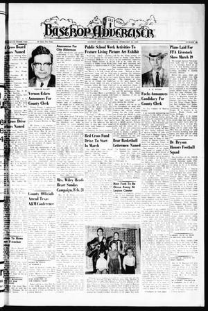 Primary view of object titled 'Bastrop Advertiser (Bastrop, Tex.), Vol. 107, No. 52, Ed. 1 Thursday, February 25, 1960'.