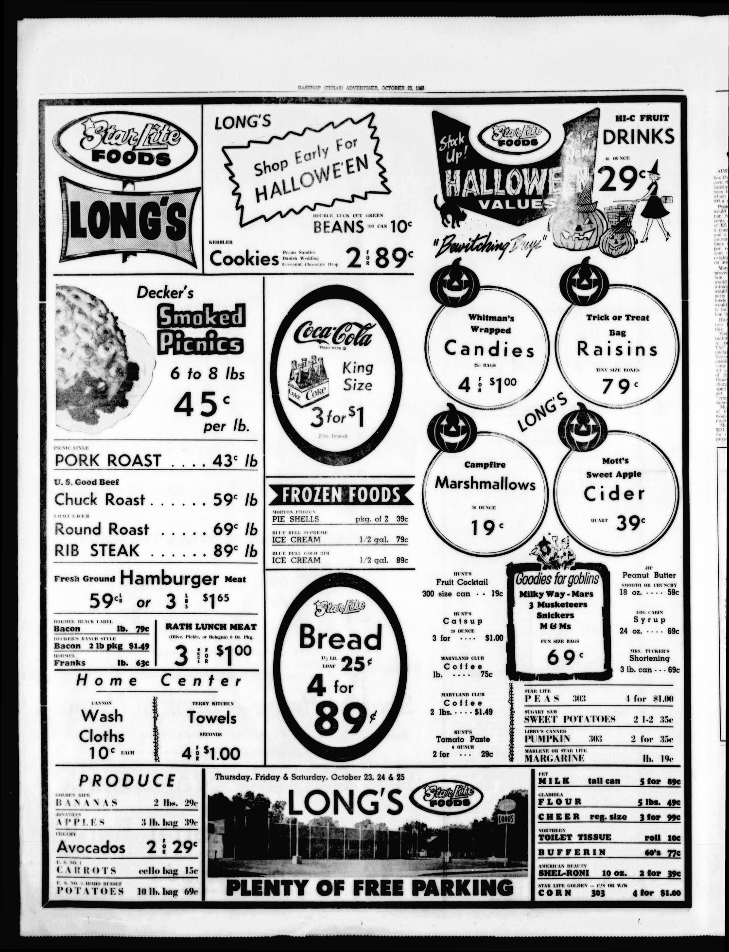 Bastrop Advertiser and Bastrop County News (Bastrop, Tex.), Vol. [116], No. 34, Ed. 1 Thursday, October 23, 1969
                                                
                                                    [Sequence #]: 4 of 8
                                                