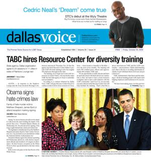 Primary view of Dallas Voice (Dallas, Tex.), Vol. 26, No. 24, Ed. 1 Friday, October 30, 2009