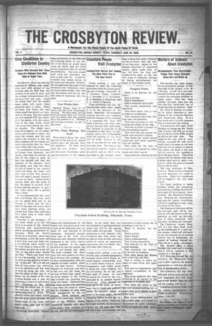 Primary view of object titled 'The Crosbyton Review. (Crosbyton, Tex.), Vol. 1, No. 24, Ed. 1 Thursday, June 24, 1909'.