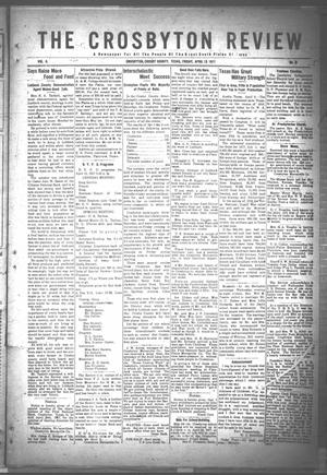 Primary view of object titled 'The Crosbyton Review. (Crosbyton, Tex.), Vol. 9, No. [13], Ed. 1 Friday, April 13, 1917'.