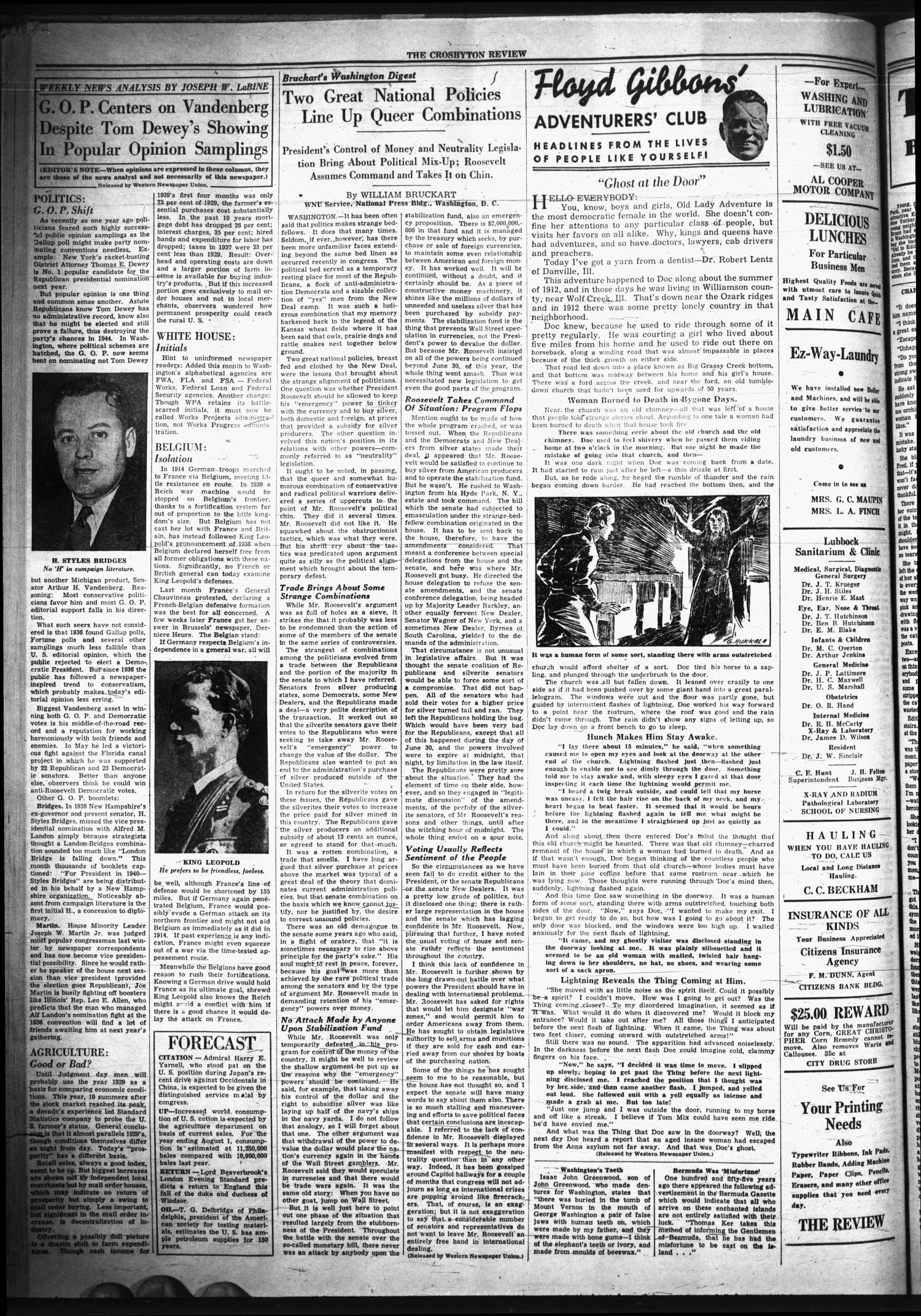 The Crosbyton Review. (Crosbyton, Tex.), Vol. 31, No. 28, Ed. 1 Friday, July 14, 1939
                                                
                                                    [Sequence #]: 2 of 8
                                                