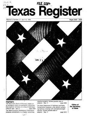 Primary view of object titled 'Texas Register, Volume 9, Number 27, Pages 2005-2036, April 10, 1984'.