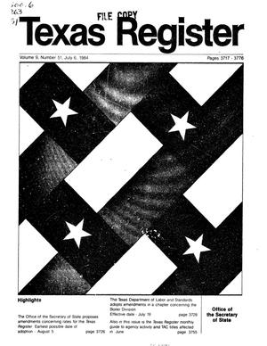 Primary view of object titled 'Texas Register, Volume 9, Number 51, Pages 3717-3776, July 6, 1984'.