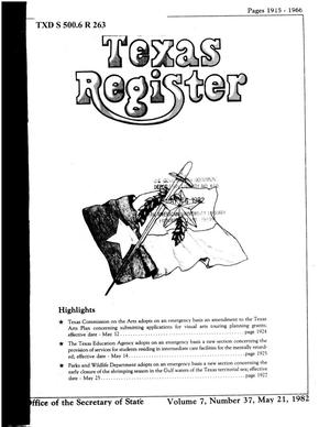 Primary view of object titled 'Texas Register, Volume 7, Number 37, Pages 1915-1966, May 21, 1982'.
