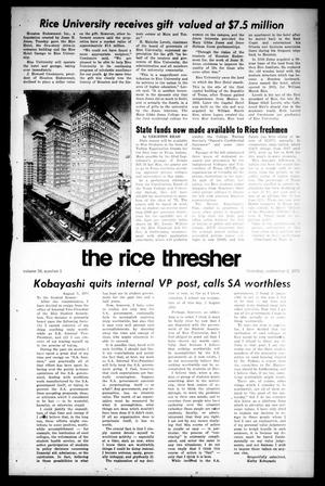 Primary view of object titled 'The Rice Thresher (Houston, Tex.), Vol. 59, No. 1, Ed. 1 Thursday, September 2, 1971'.