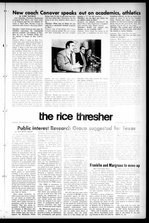 Primary view of object titled 'The Rice Thresher (Houston, Tex.), Vol. 59, No. 14, Ed. 1 Thursday, January 13, 1972'.