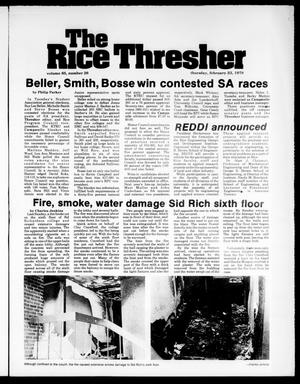 Primary view of object titled 'The Rice Thresher (Houston, Tex.), Vol. 65, No. 26, Ed. 1 Thursday, February 23, 1978'.