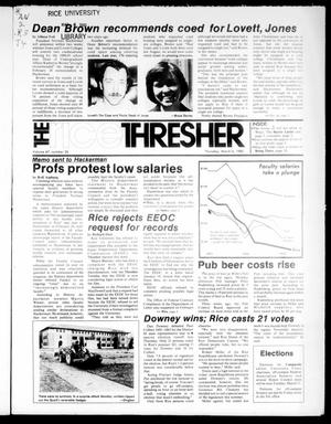 Primary view of object titled 'The Rice Thresher (Houston, Tex.), Vol. 67, No. 26, Ed. 1 Thursday, March 6, 1980'.