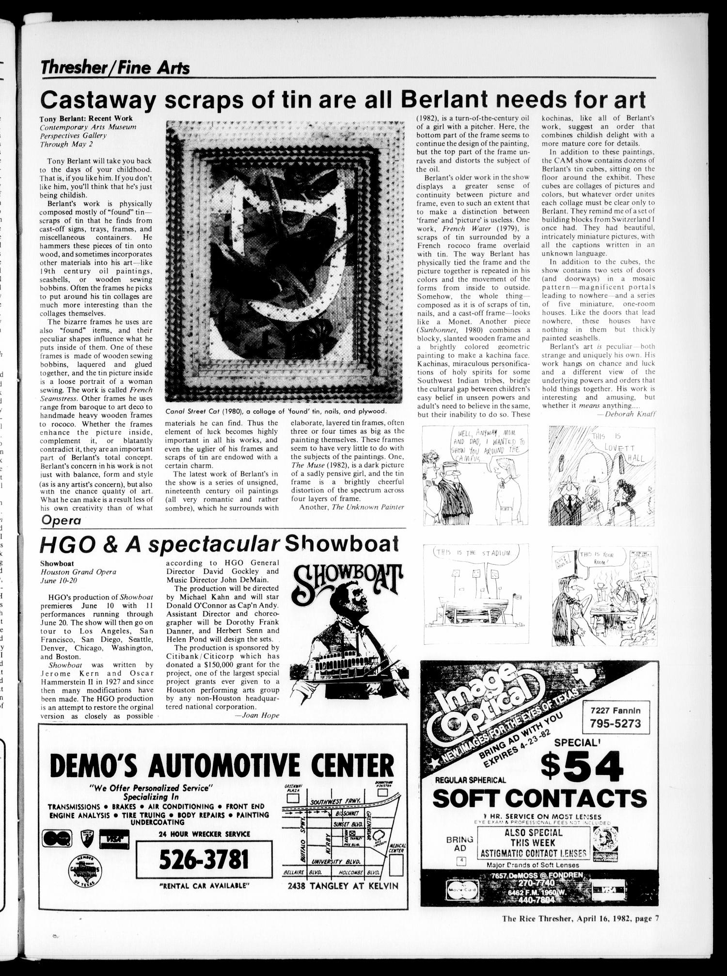 The Rice Thresher (Houston, Tex.), Vol. 69, No. 29, Ed. 1 Friday, April 16, 1982
                                                
                                                    [Sequence #]: 7 of 16
                                                