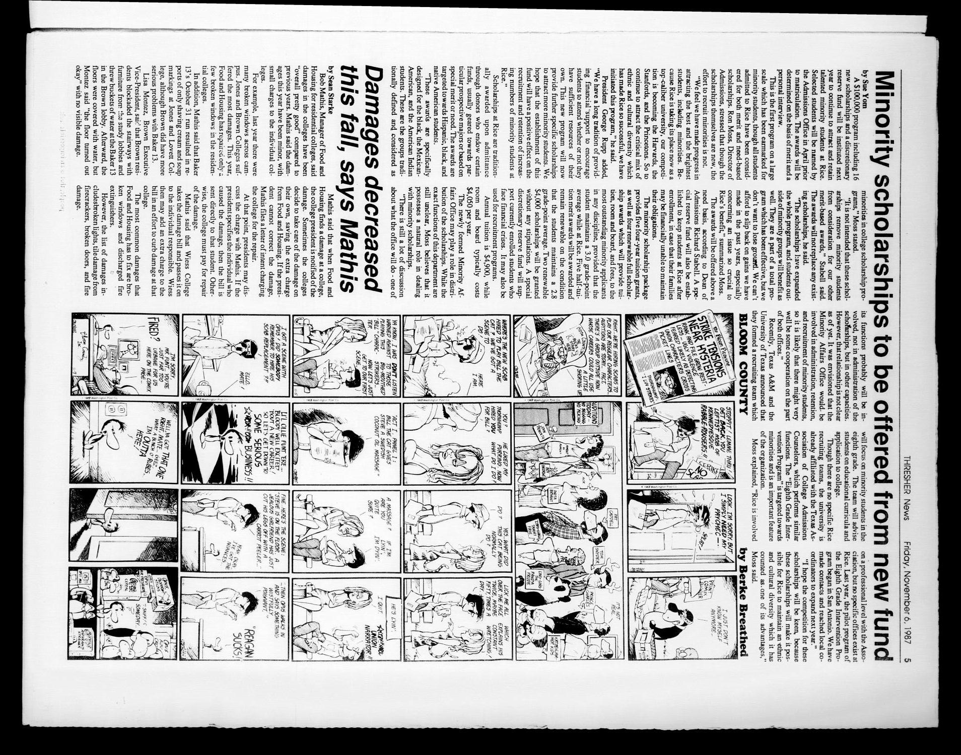 The Rice Thresher (Houston, Tex.), Vol. 75, No. 11, Ed. 1 Friday, November 6, 1987
                                                
                                                    [Sequence #]: 5 of 20
                                                