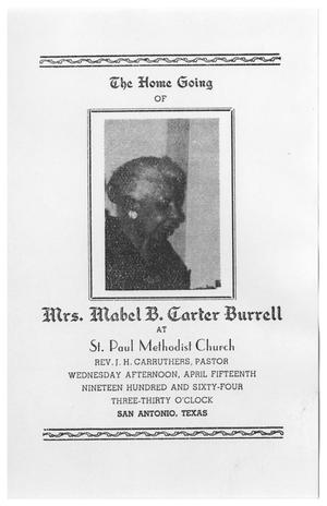 Primary view of object titled '[Funeral Program for Mabel B. Carter Burrell, April 15, 1964]'.
