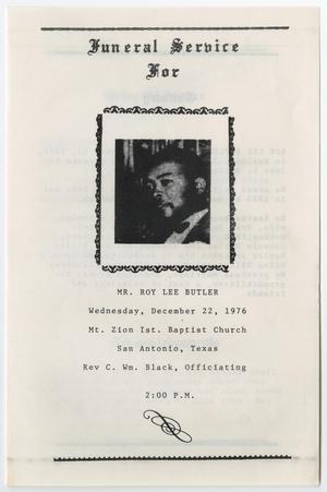 Primary view of object titled '[Funeral Program for Roy Lee Butler, December 22, 1976]'.