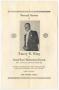 Pamphlet: [Funeral Program for Emory S. King, March 22, 1968]