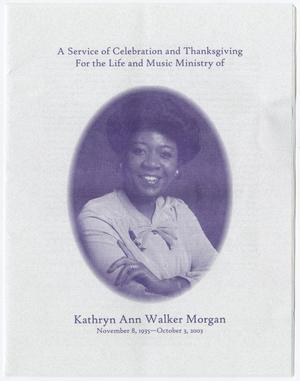 Primary view of object titled '[Funeral Program for Kathryn Ann Walker Morgan, October 8, 2003]'.