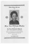 Pamphlet: [Funeral Program for Lois Williams Mosley, May 27, 1966]