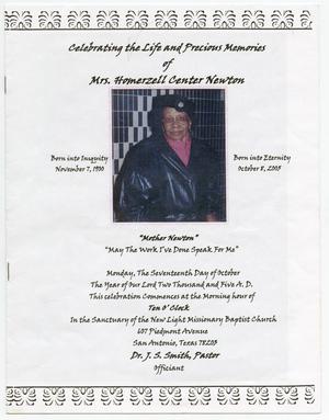 Primary view of object titled '[Funeral Program for Homerzell Center Newton, October 17, 2005]'.