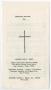Pamphlet: [Funeral Program for Carl E. Smith, August 14, 1985]