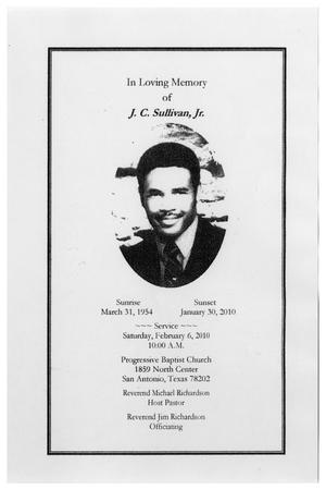 Primary view of object titled '[Funeral Program for J. C. Sullivan, Jr., February 6, 2010]'.