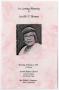 Pamphlet: [Funeral Program for Lucille T. Thomas, February 5, 1998]